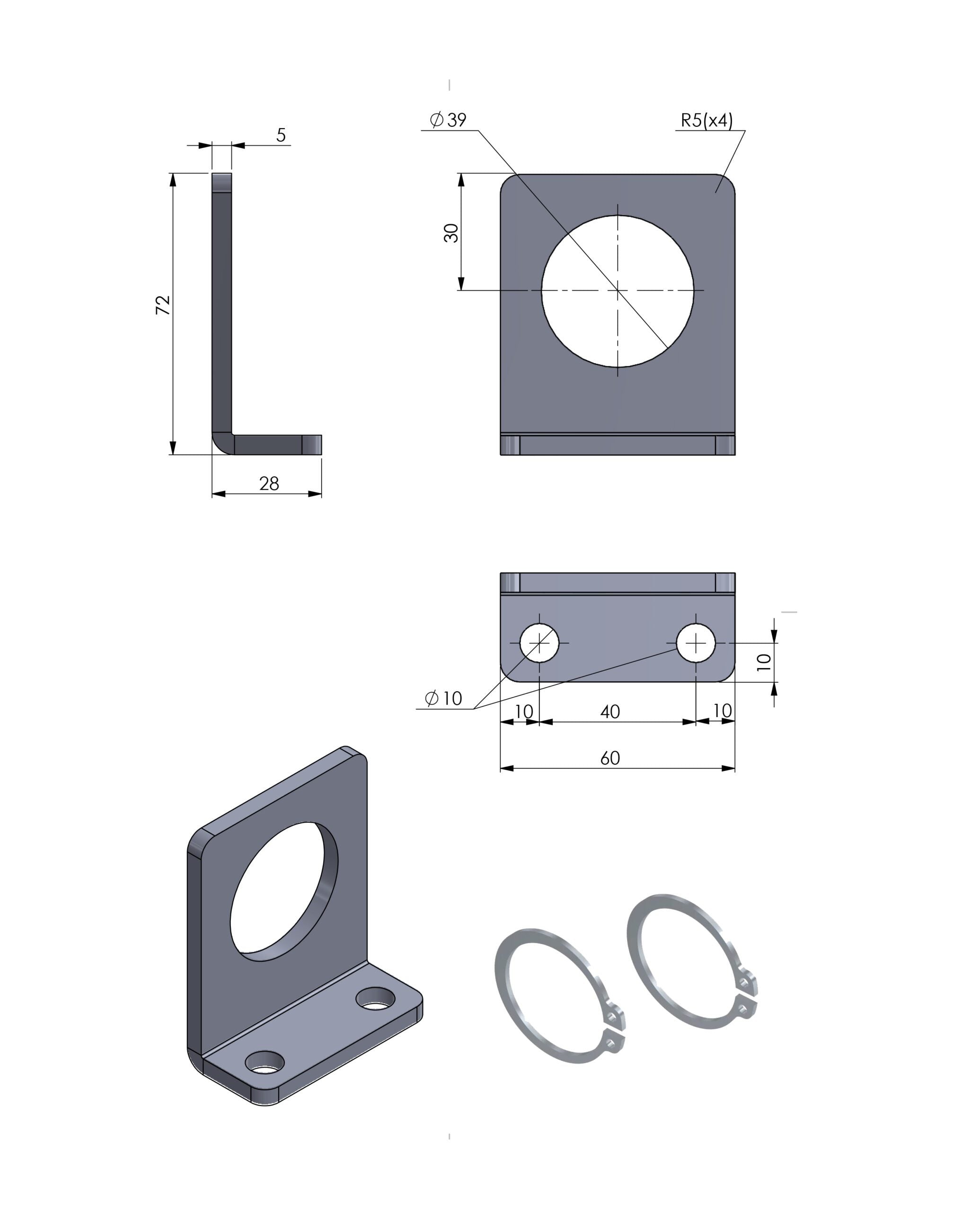 Hydraulik Schnellkupplungshalter 1/2" (BG3) für Steckkupplungen