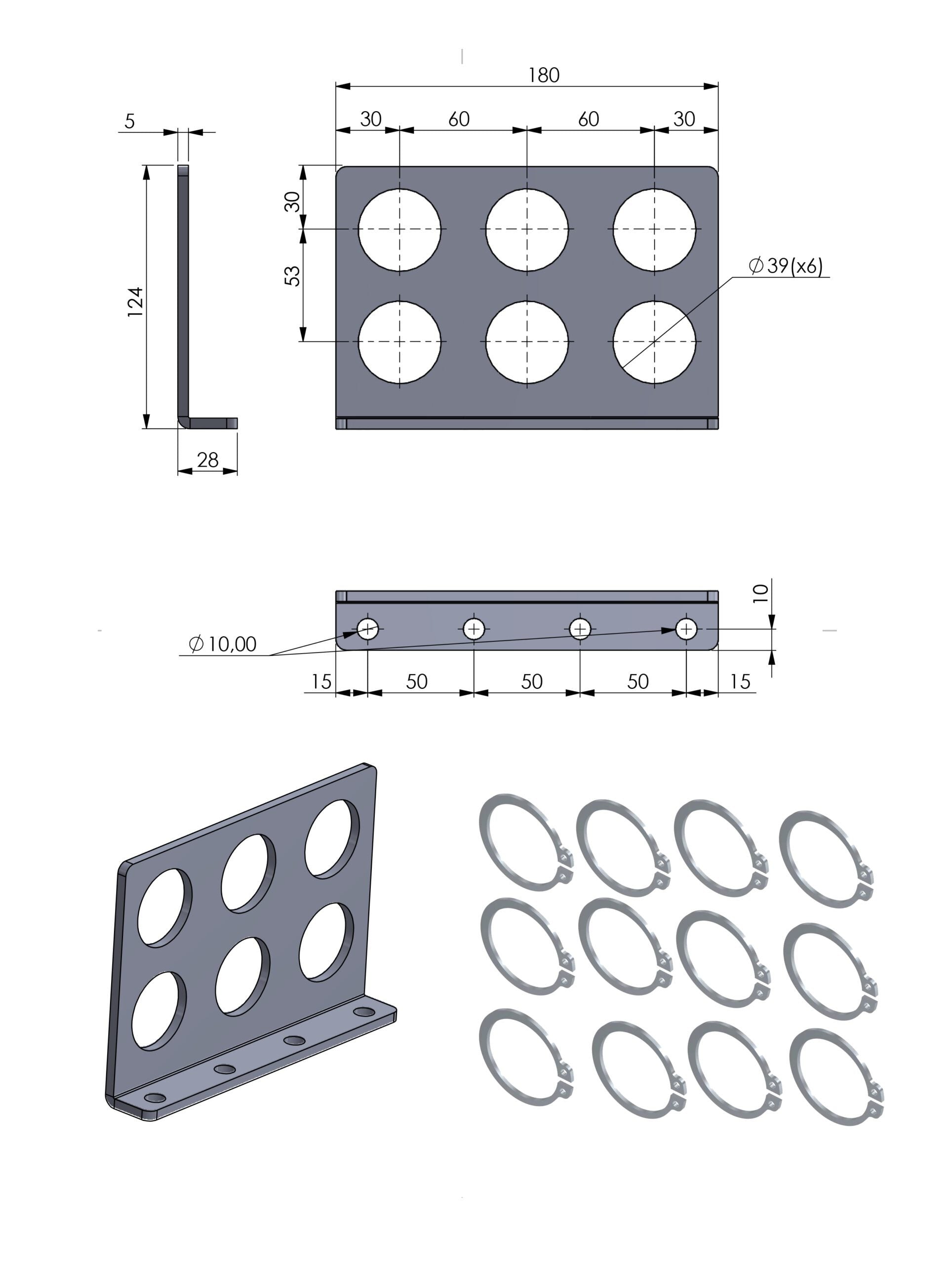 Hydraulik Schnellkupplungshalter 1/2" (BG3) für Steckkupplungen