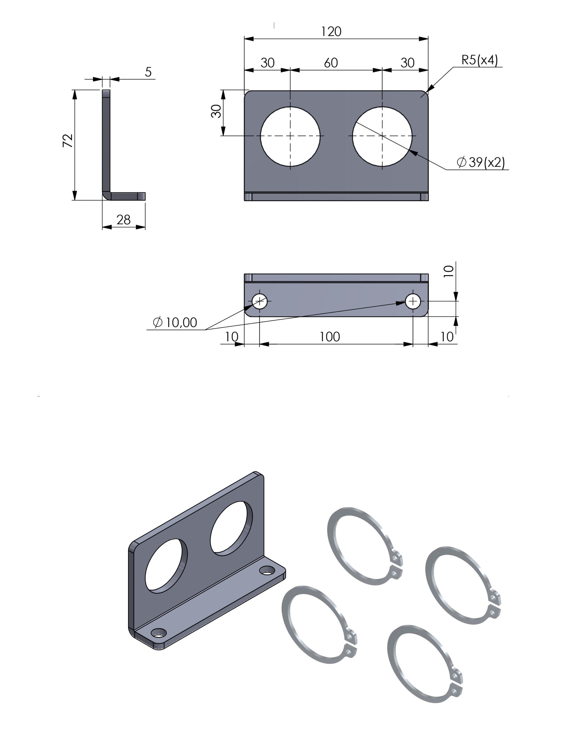 Hydraulik Schnellkupplungshalter 1/2" (BG3) für Steckkupplungen