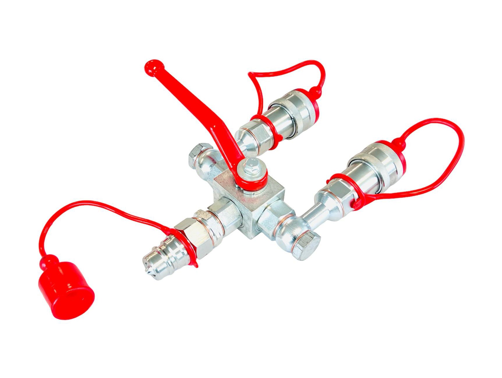 Hydraulik 3-Wege (3/2) Umschaltventil mit ½” BSP ISO 5675 Schnellkupplungen