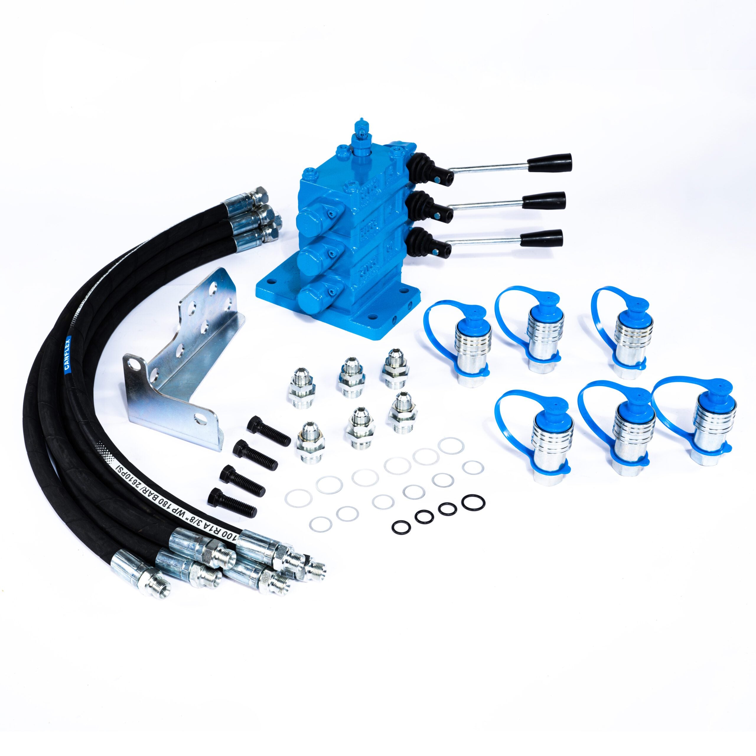 Hydraulik Steuergerät kompatibel für Ford Traktor 5000 5600 6600 – 3-fach Steuergerät 6-Wege