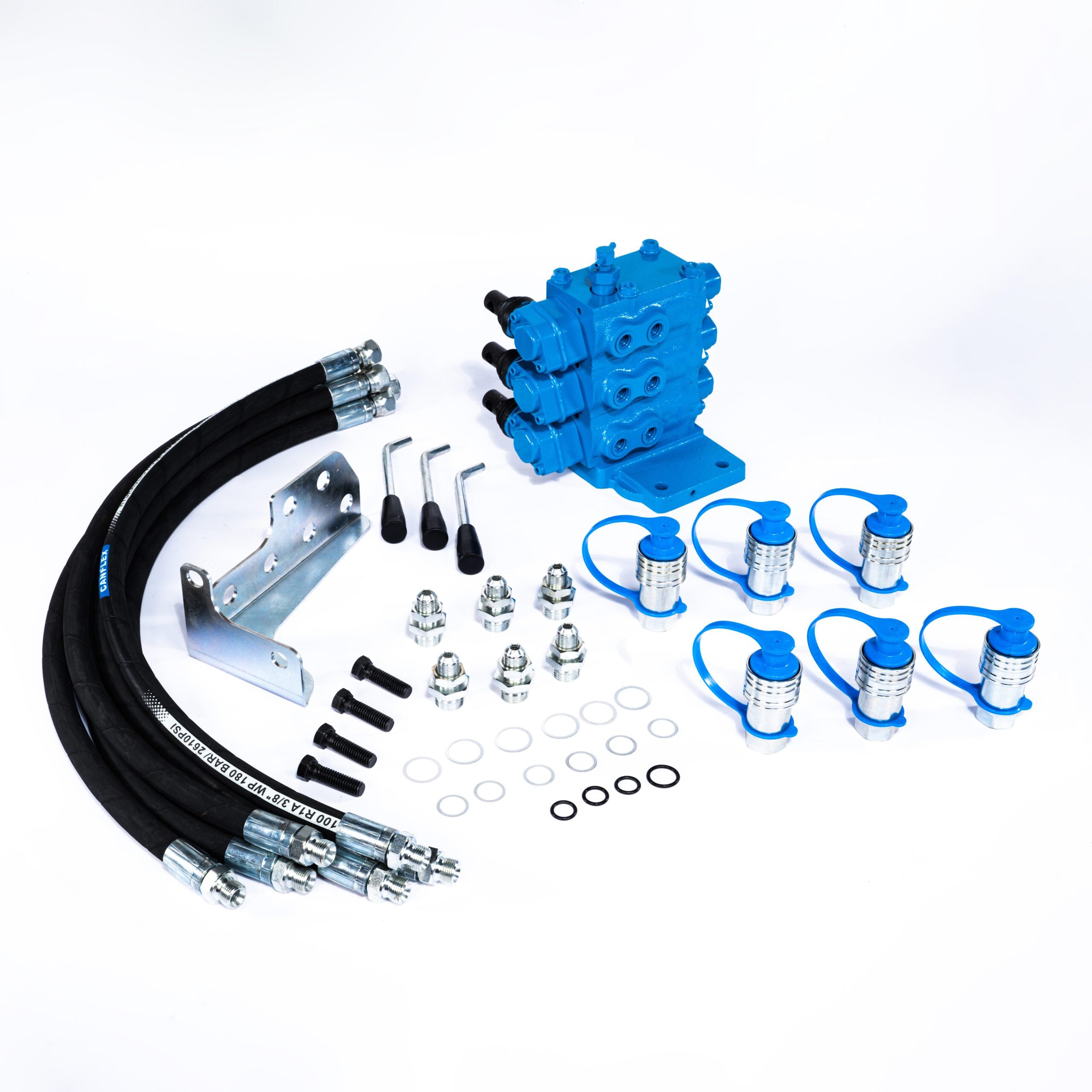 Hydraulik Steuergerät kompatibel für Ford Traktor 5000 5600 6600 – 3-fach Steuergerät 6-Wege