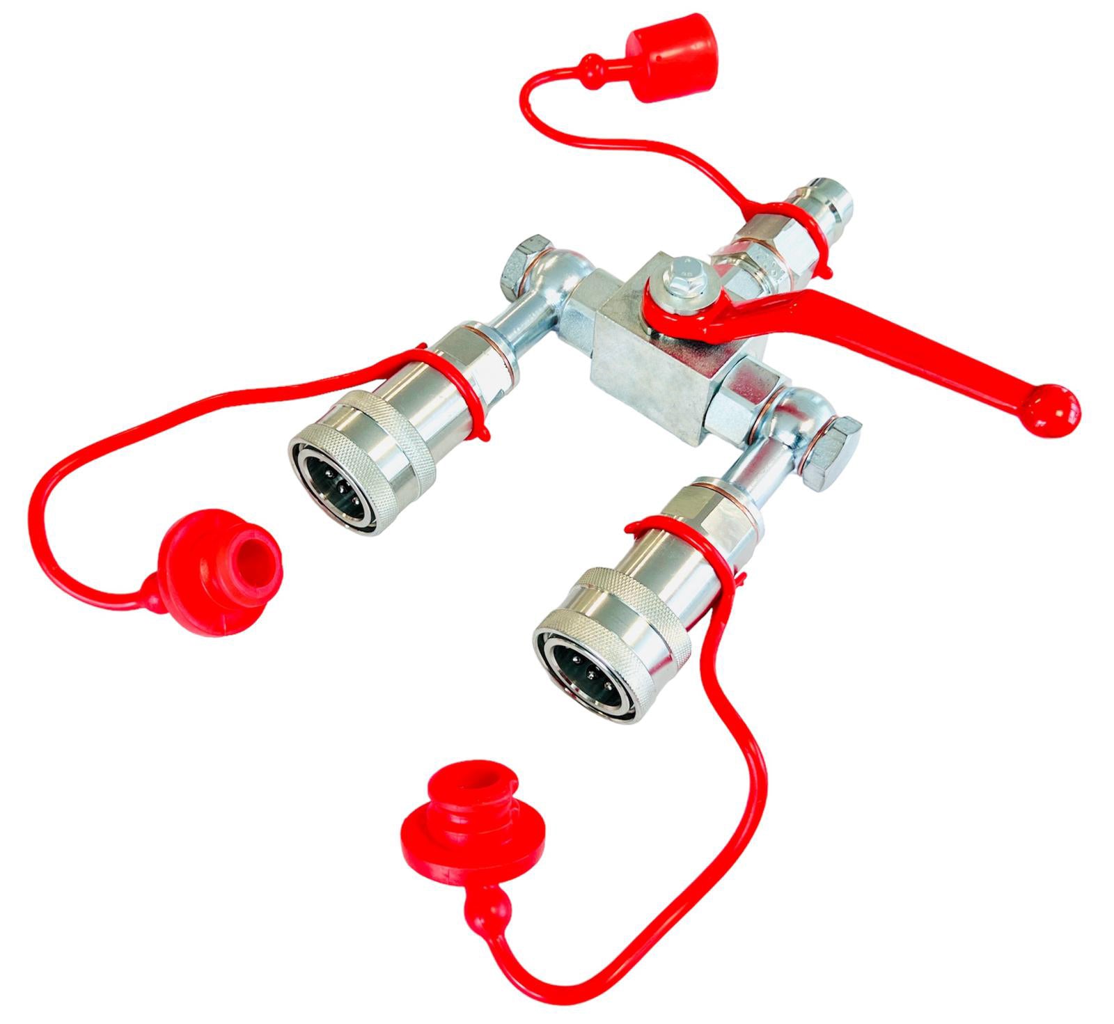 Hydraulik 3-Wege (3/2) Umschaltventil mit ½” BSP ISO 5675 Schnellkupplungen