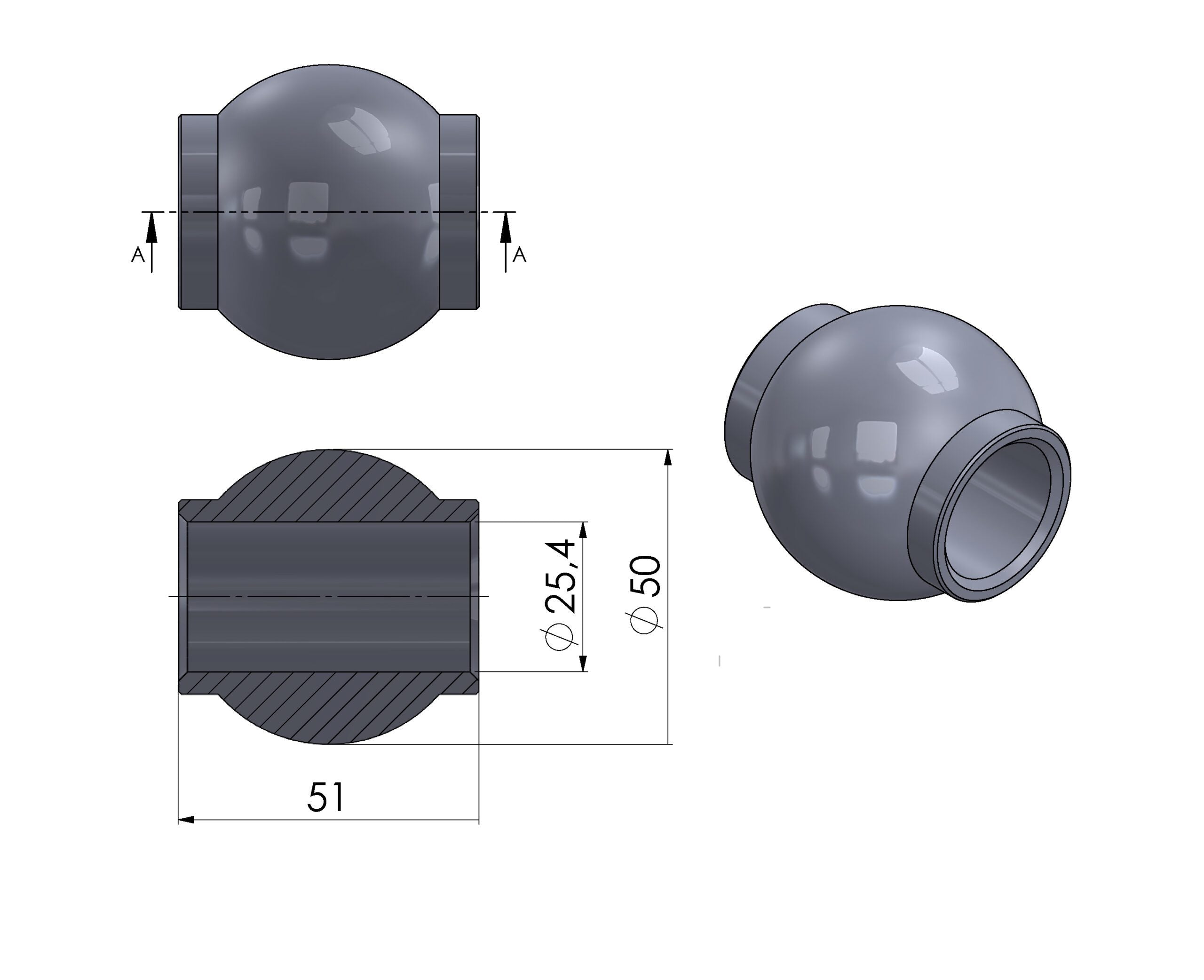 Hydraulischer Oberlenker Ball (Kat 2)