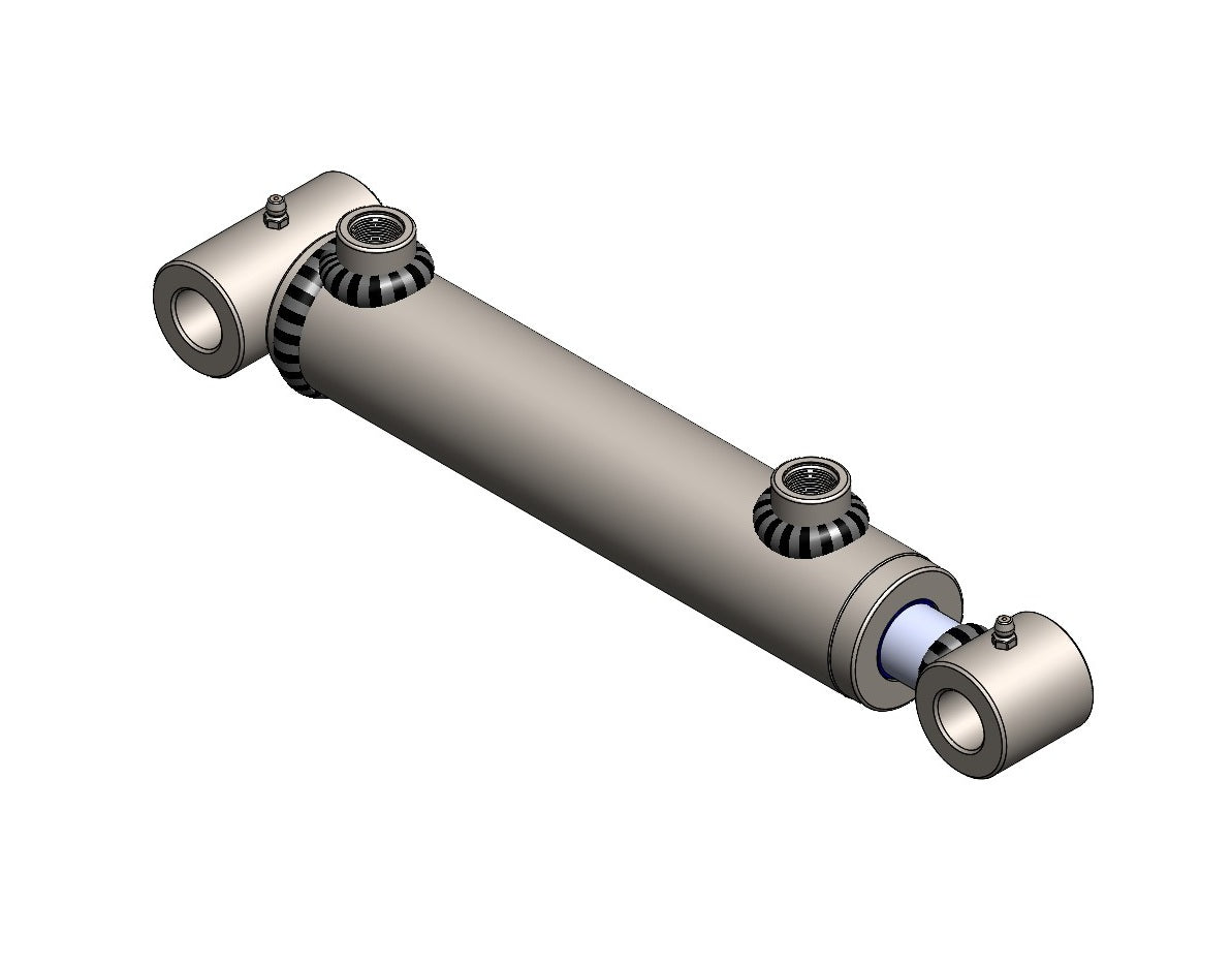 Doppelwirkende Hydraulikzylinder mit Querbuchsen (40/25)