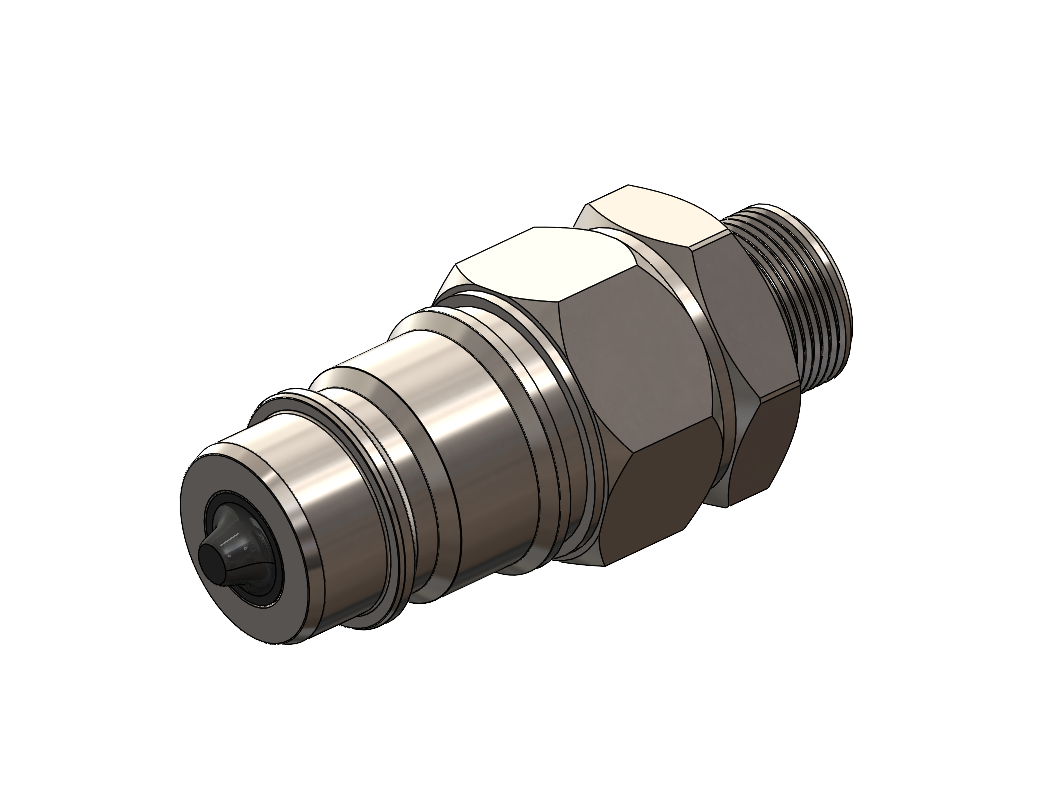 Hydraulische Schnellkupplung Stecker ISO 7241-A – Metrisches Gewinde (10L / 12L / 15L)