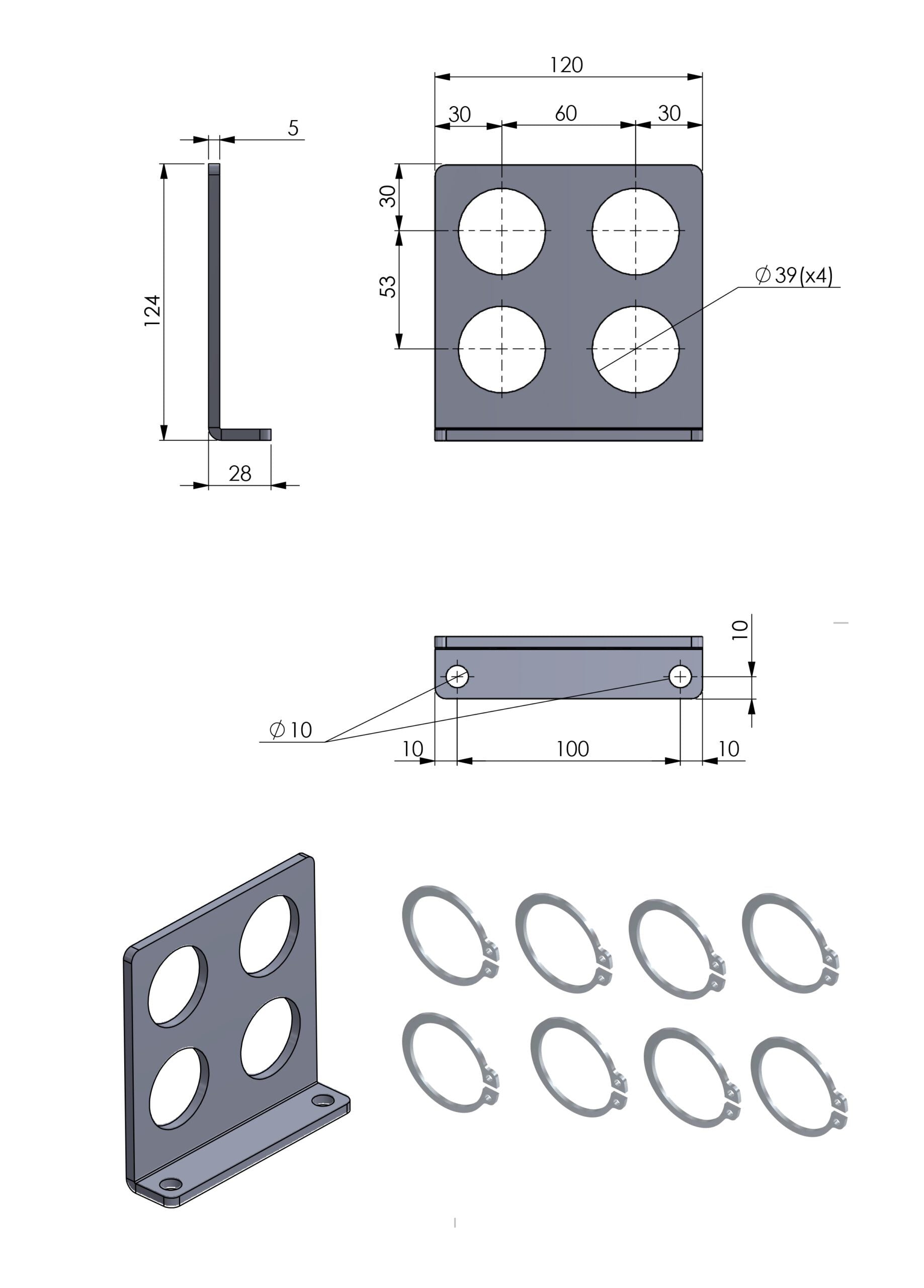 Hydraulik Schnellkupplungshalter 1/2" (BG3) für Steckkupplungen