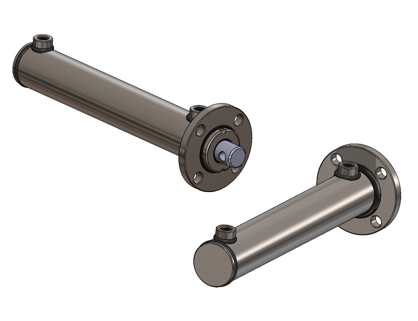 Doppelwirkender Hydraulikzylinder mit Frontflansch (80/50)