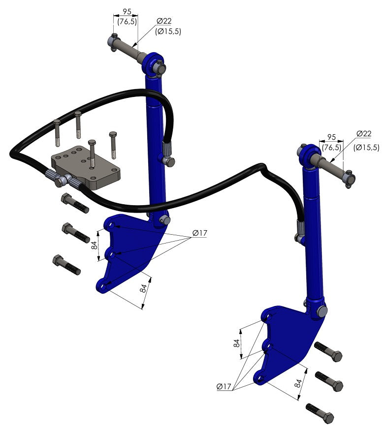 Zusatzhubzylinder-Kit für Ford Traktor
