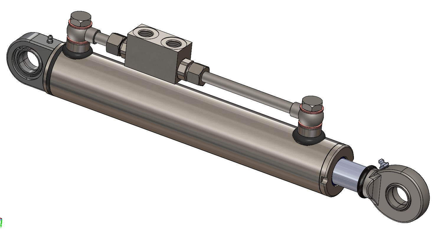 Hydraulischer Oberlenker Kat 1 (510–810 mm) mit Sperrblock & 2 Hydraulikschläuchen