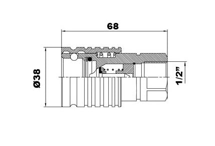 Hydraulik Schnellkupplung Push-Pull 1/2" BSP weiblich ISO 7241-A Baugrösse 3