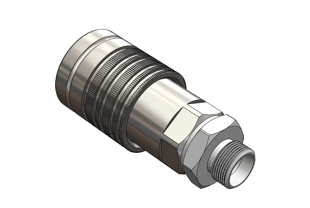Hydraulik Push-Pull Schnellkupplung Kupplungsmuffe ISO 7241-A mit metrischem Aussengewinde (10L / 12L / 15L)